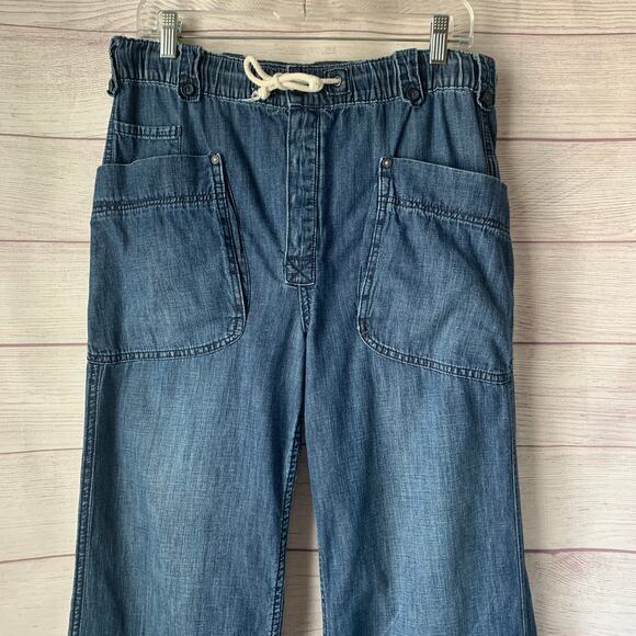 We The Free Free People Denim Jeans Cargo Utility Pants Drawstring Size S - Picture 2 of 14